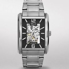 $125 Men's Relic By Fossil Allen Stainless Steel Automatic Watch Zr77234