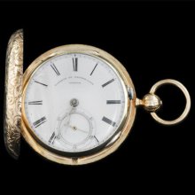 18kt Gold Barrett London Hunting Case Pocket Watch Size 18