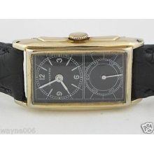 1935 14k Gold Filled Hamilton Seckron Dual Dial Manual Wind 980a Men's Watch