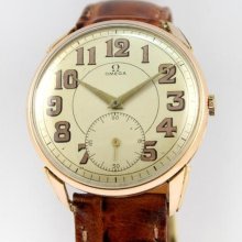 1948's Omega 18k Rose Gold Mirrored Numbers Spider Lugs Cal. 30t2pc Men's Watch