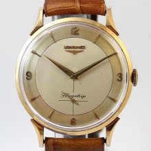 1958's Longines Flagship Two Tone Dial 18k Solid Gold Manual Wind Men's Watch