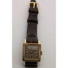 1960's Ladies 18k Yellow Gold Rolex Tudor Square Dress Watch 16mm X 16mm