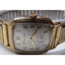 1962 Bulova Men's 10K Gold 17Jwl Swiss Made Fancy Case Watch w/ Bracelet