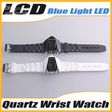1pcs Cool Lcd Blue Light Led Digital Sport Quartz Wrist Watch Men Cl
