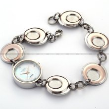 2 Colors Mother Of Pearl Bracelet Lady Dress Crystal Quartz Analog Wrist Watch