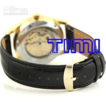 2012 Hotsale Flent Gold Men Skeleton Automatic Mechanical Watch New