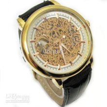 2012 Hotsale Freeship Gold Tone Army Military Auto Mechanical Mens W