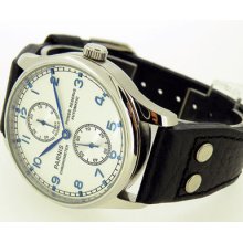 43mm Parnis Blue Number Power Reserve Automatic Chronometer Watch St2542 P048h