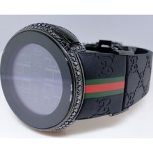 5 Row Mens Custom Black Full I Gucci Digital Ya114207 Black Diamond Watch 6 Ct