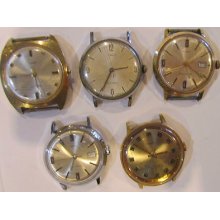 5 Vintage Mens Timex Automatic /self Winding Watch Lot 1