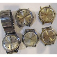 5 Vintage Mens Timex Automatic /self Winding Watch Lot 5