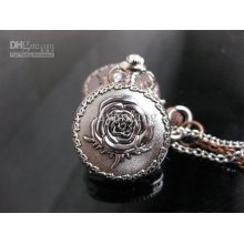 6pcs/lot Rose Antique Vintage Pocket Watch Watches Long Necklace Shi