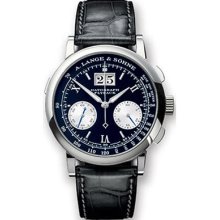 A. Lange & Sohne Watches Men's Datograph Black Dial Black Leather Manu