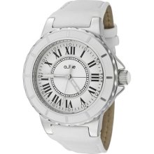 A Line Women's Marina White Dial White Leather Watch ...