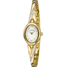 Accurist Women's Quartz Watch With White Dial Analogue Display And Gold Bangle Lb1646w