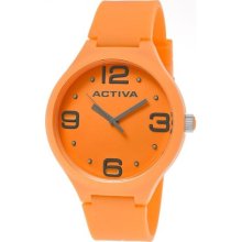 Activa Watches Men's Orange Dial Orange Polyurethane Orange Polyureth
