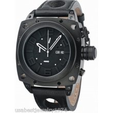 Adee Kaye 49 Mm Jumbo Black Watch White Hands Date Retail $890