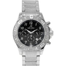 Adee Kaye Mens Blk Diver Stnls Stl Watch