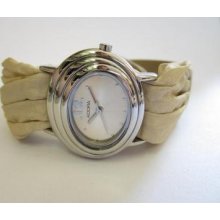 Adora Oval Grey Colored Dial Quartz Ladies Watch Fabric Strap