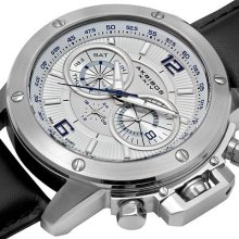 Akribos Xxiv Men Conqueror Multifunction Stainless Steel Swiss Quartzstrap Watch