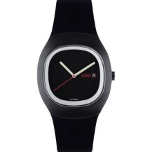 Alessi Unisex Automatic Watch With Black Dial Analogue Display And Black Plastic Or Pu Bracelet Al21001