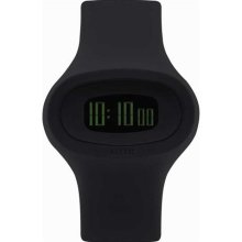 Alessi Unisex Digital Watch With Black Dial Digital Display And Black Plastic Or Pu Bracelet Al25000