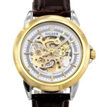 Algeer Ae1111 Automatic Movement Men's Watch Two Tone/brown