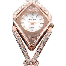 Alias Kim White Dial Rose Gold Band Alloy Ladies Bracelet Quartz Hot Wrist Watch