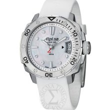Alpina Womens Extreme Diver Mother Of Pearl Dial White Strap Watch Al-240lsd3v6