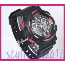 Analog Digital Mutiple Time Water Resistance Mens Watch