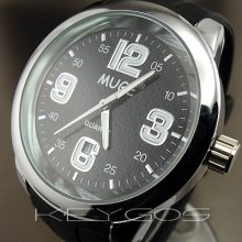 Analog Quartz Hours Clock Dial Date Rubber Men Women Unisex Wrist Watch Wv087