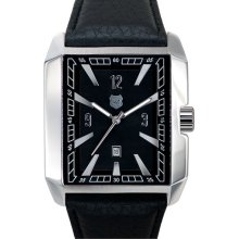 Andrew Marc Watches 'Club Hipster' Rectangular Leather Strap Watch