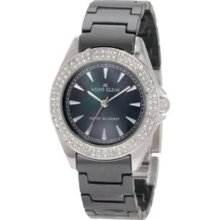 Anne Klein Women's 10-9683BMBK Black Ceramic Quartz Watch with Mother-Of-Pearl Dial