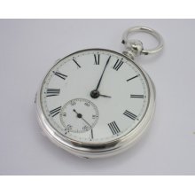 Antique 1800 Victorian English Solid Sterling Silver Pocket Watch London England