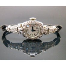 Antique Art Deco Ladies HAMILTON Platinum & Diamonds Wrist Watch
