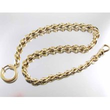 Antique Edwardian ornate twisted figure eight chunky gold filled pocket watch chain