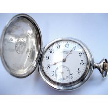 Antique Pocket Watch LONGINES Grand Prix Silver Hunter 50mm Circa 1905 (Serial 1822929) Working