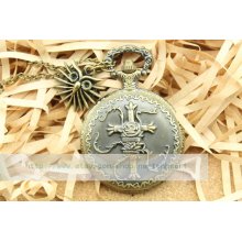 antique pocket watch necklace with sideways cross mens jewellery
