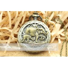 antique pocket watch necklace with baby elephant mens jewellery