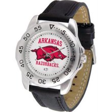 Arkansas Razorbacks UA Mens Leather Sports Watch