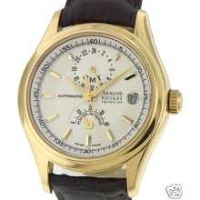 Armand Nicolet 18k Gold Swiss Made Watch 7043a-ag-p742tm9