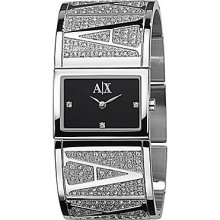 Armani Exchange Ladies Watch Bangle Bracelet Crystal Stainless Steel Ax4050