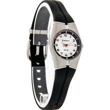 Armitron Ladies Mini Thin Sport Black Rubber Band Quartz Watch 25/6355