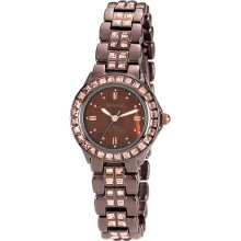 Armitron Womens Swarovski Crystal Accented Ion-Plated Bracelet Watch - Brown Brown