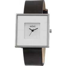 Axcent Mens Hope Leather Stainless Watch - Brown Leather Strap - White Dial - AXTX50391-156 Axcent Mens Hope Leather Stainless Watch - Brown Leather Strap - White Dial - AXTX50391-156