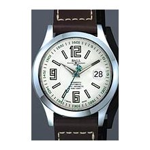 Ball Engineer Master II Arabic 40mm Watch - White Dial, Brown Calf Leather NM1020C-L4-WH Sale Authentic Tritium