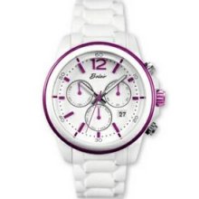 Belair White/Purple Trim Watch W/ 3 Sub Dial