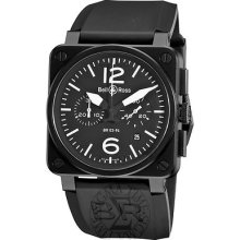 Bell & Ross Men's 'aviation' Black Dial Strap Automatic Watch Br03-94carbon
