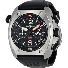 Bell and Ross Marine Black Dial Chronograph Mens Watch BR0294-BL-ST