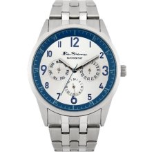 Ben Sherman Men's Quartz Watch With Silver Dial Analogue Display And Silver Stainless Steel Plated Bracelet R962